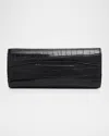 Totême T-clutch Small Croc-effect Leather Clutch In Black