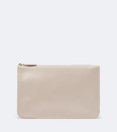Totême Threefold Satin Clutch In White