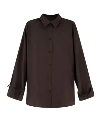 Totême Tie Cuff Shirt In Brown