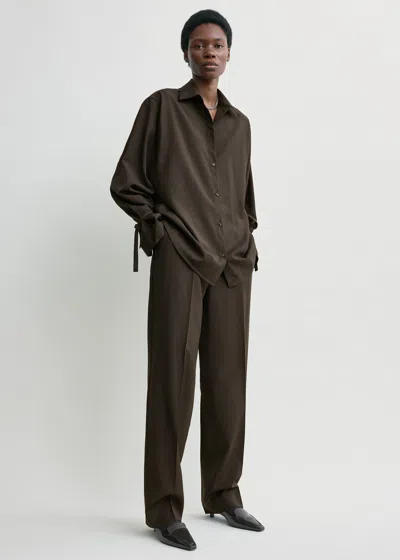Totême Tie-cuff Shirt Pepper In Black