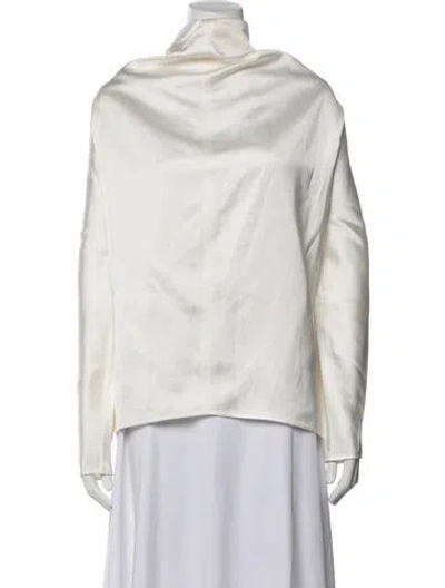 Pre-owned Totême Tie Neck Long Sleeve Blouse In Neutrals