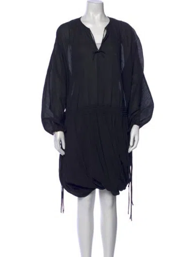Pre-owned Totême Tie Neck Mini Dress In Blue