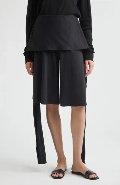 Totême Toteme Tie Waist Jersey Shorts In Black