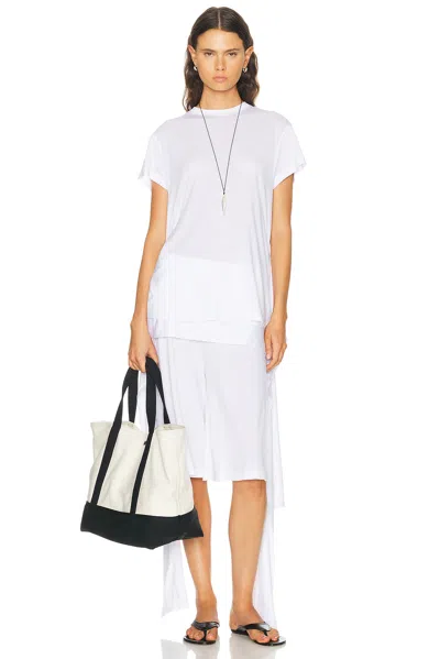 Totême Tie Waist Jersey Top In White