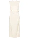 Totême Tied Linen-blend Maxi Dress In Neutrals