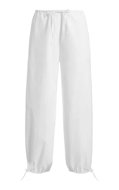 Totême Toteme Tie-detailed Organic Cotton Pants In White