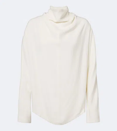 Totême Tie-neck Satin Blouse In White