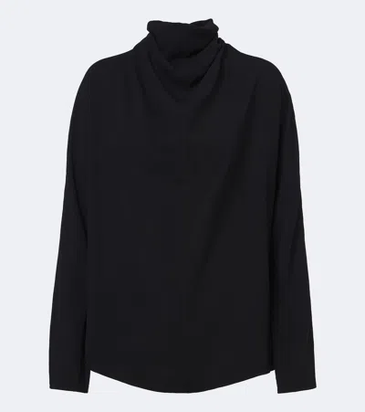Totême Tie-neck Satin Blouse In Black