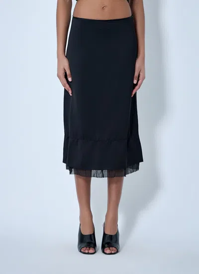 Totême Tiered Hem Midi Skirt In Black
