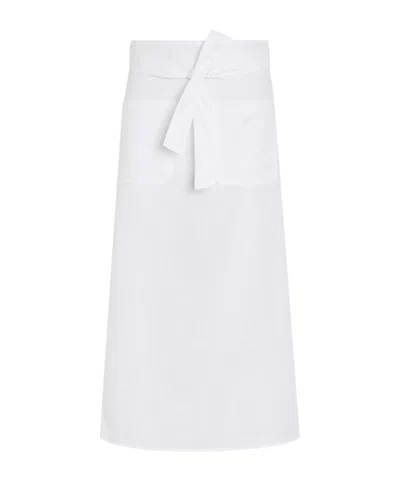 Totême Tie-waist Cotton And Linen-blend Midi Skirt In White