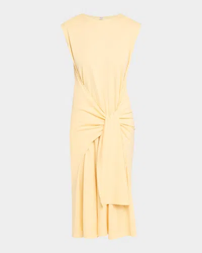 Totême Tie-waist Jersey Dress In Yellow