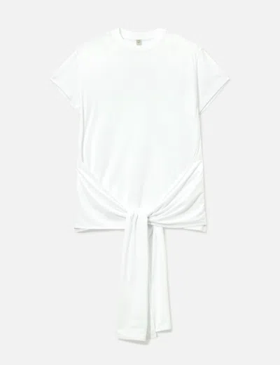 Totême Tie-waist Jersey Top In White