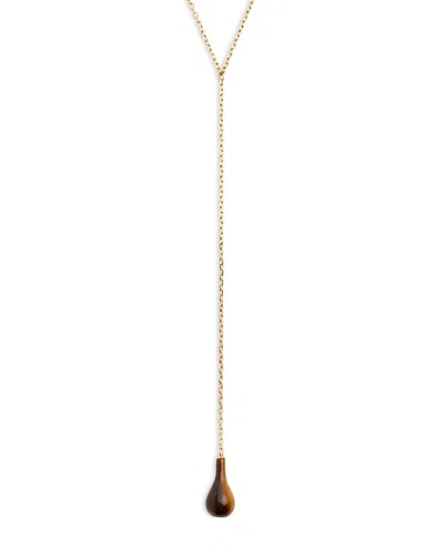Totême Tiger's Eye Drop Necklace, 24-28 In Multi