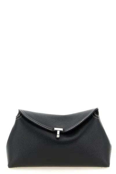 Totême Toteme Black Leather Tlock Clutch Bag