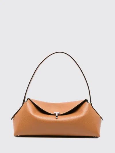 Totême Toteme T-lock Flared Leather Shoulder Bag With Signature Turn-lock Closure In Brown