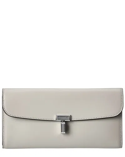 Totême Toteme T-lock Fold-over Leather Continental Wallet In Neutral