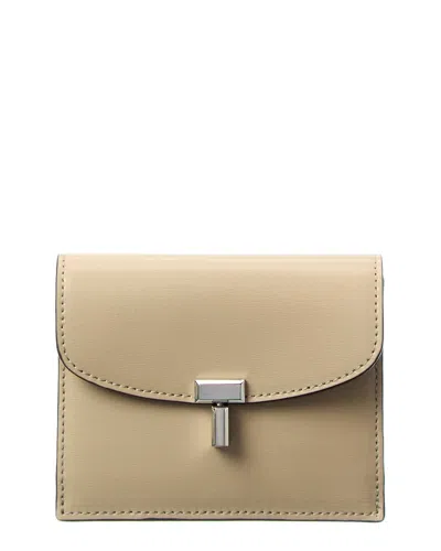 Totême Toteme T-lock Fold-over Small Leather Card Case In White