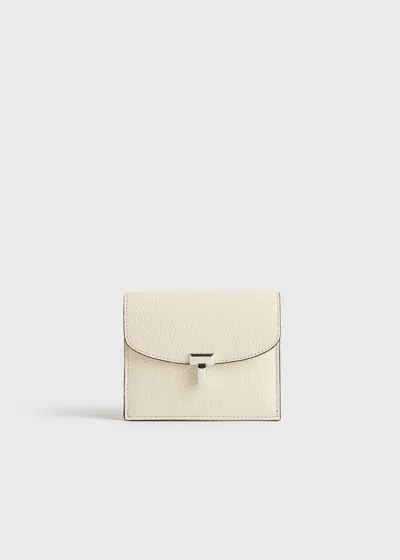 Totême T-lock Grained-leather Cardholder Milk