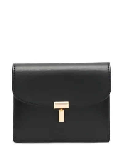 Totême T-lock Leather Card Holder In Black