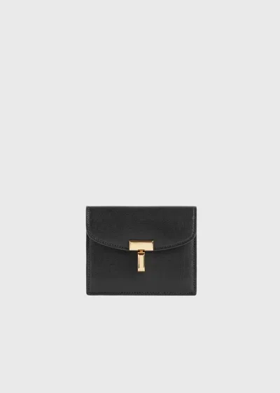Totême T-lock Leather Cardholder Black