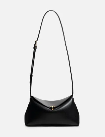 Totême T-lock Leather Clutch In Black/黑色/블랙/ブラック
