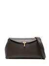 Totême Toteme Leather T-lock Top-handle Bag In Brown