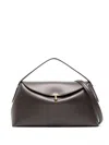 Totême Toteme Leather T-lock Top-handle Bag In Brown