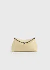 Totême Toteme Palmellata T-lock Leather Clutch Crossbody In White