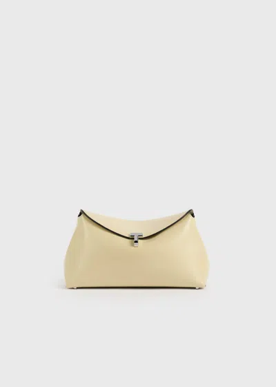 Totême T Lock Leather Convertible Clutch In Brown