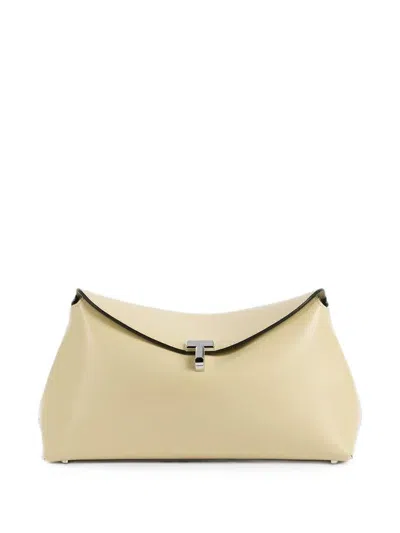 Totême T-lock Leather Shoulder Bag In Yellow