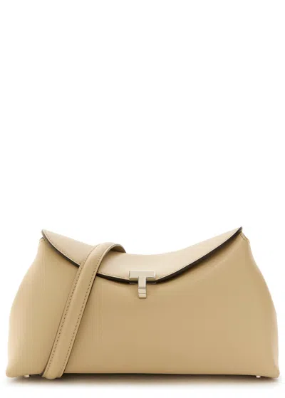 Totême Toteme T-lock Leather Clutch In White