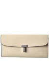 Totême Toteme T-lock Fold-over Leather Continental Wallet In White