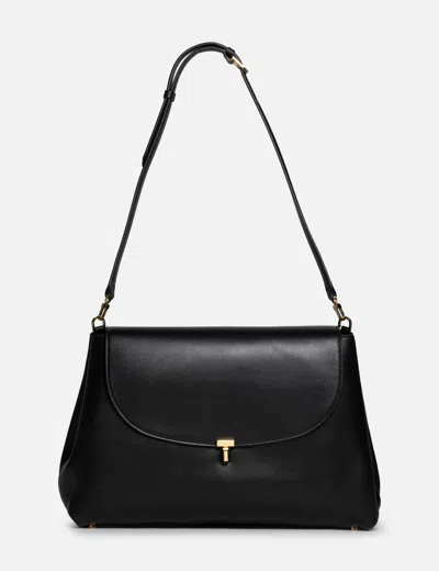 Totême T-lock Leather Satchel In Black/黑色/블랙/ブラック