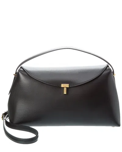 Totême Toteme T-lock Leather Shoulder Bag In Black