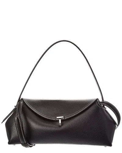 Totême Toteme T-lock Leather Shoulder Bag In Neutral