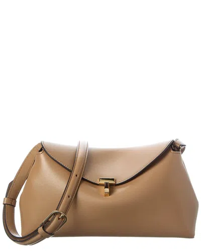 Totême Toteme T-lock Leather Shoulder Bag In Brown