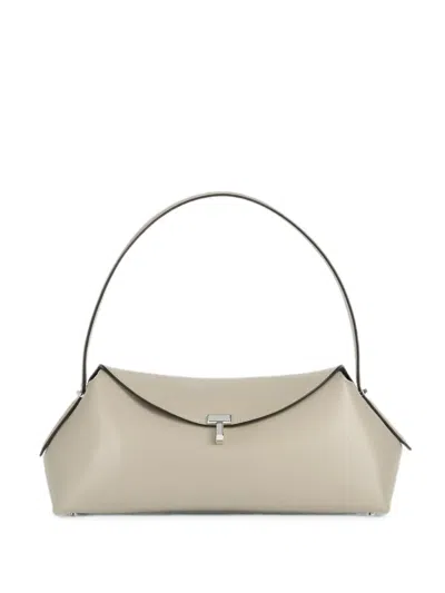 Totême T-lock Grained Leather Shoulder Bag In Red