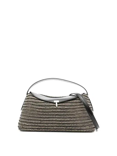 Totême T-lock Leather Top Handle Bag In Black