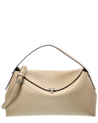Totême Toteme T-lock Leather Top Handle Shoulder Bag In White