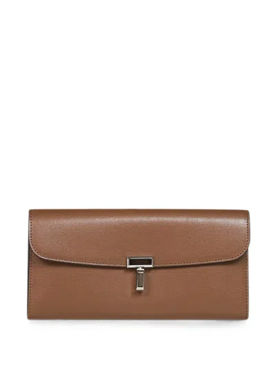 Totême Tiramisu Brown Palmellato Leather T-lock Wallet