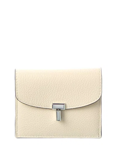 Totême Toteme T-lock Leather Wallet In Neutral