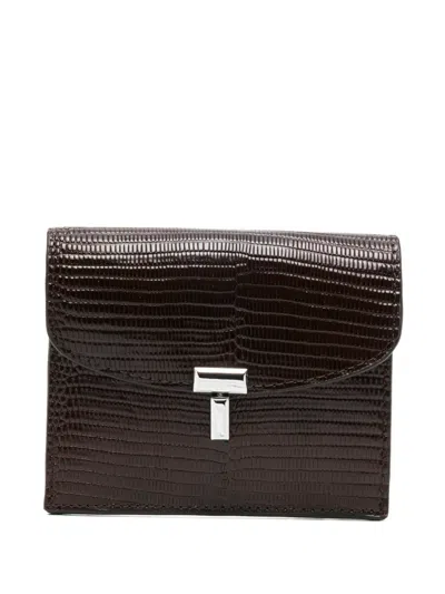 Totême T-lock Lizard-embossed Cardholder In Black