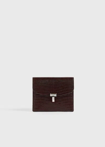 Totême T-lock Lizard-embossed Cardholder Brown