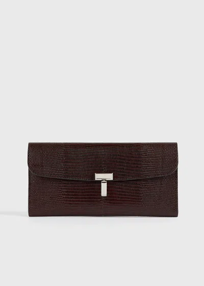 Totême T-lock Lizard-embossed Wallet Brown