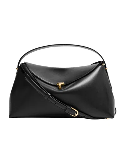 Totême T-lock Logo Shoulder Bag In Black