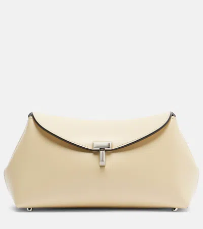 Totême T-lock Mini Leather Clutch In Yellow