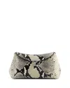 Totême T-lock Mini Python-print Leather Clutch Bag In Gray