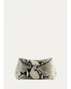Totême T-lock Mini Python-print Leather Clutch Bag In Gray