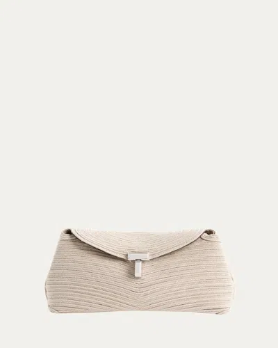 Totême T-lock Mini Rope Clutch Bag In Neutral