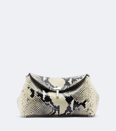 Totême T-lock Mini Snake-effect Leather Clutch In Multicoloured